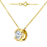 0.25ct Round Diamond Bezel Set Solitaire Pendant in 9ct Yellow Gold